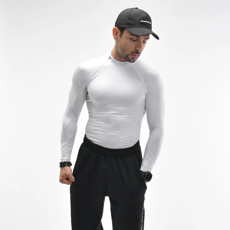 Men's contemporary t-shirt-Mock Compression Long sleeve