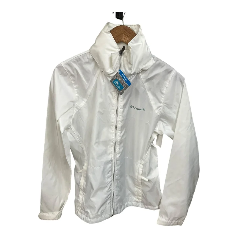 Men's comfortable utility coat-Jacket Windbreaker By Columbia In White, Size: S