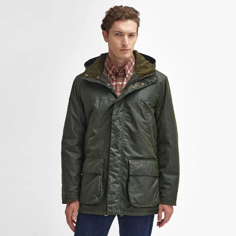 Men's adventure-ready fleece jacket-Barbour Mens Bleaberry Wax Jacket