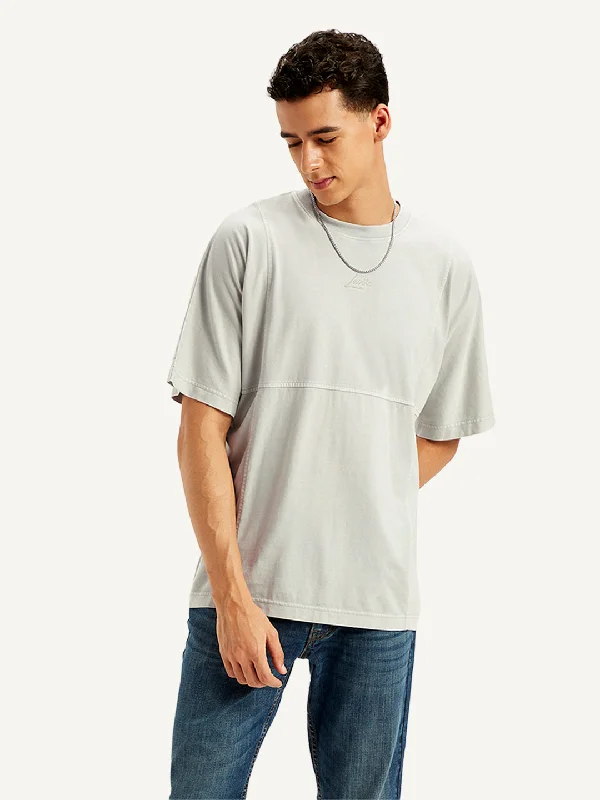 Men's recycled material t-shirt-Men's Solid Regular Fit T-Shirt