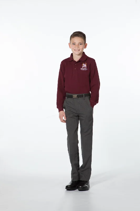 Men's fashionable casual wear polo shirt-Boys Polo - Long Sleeve