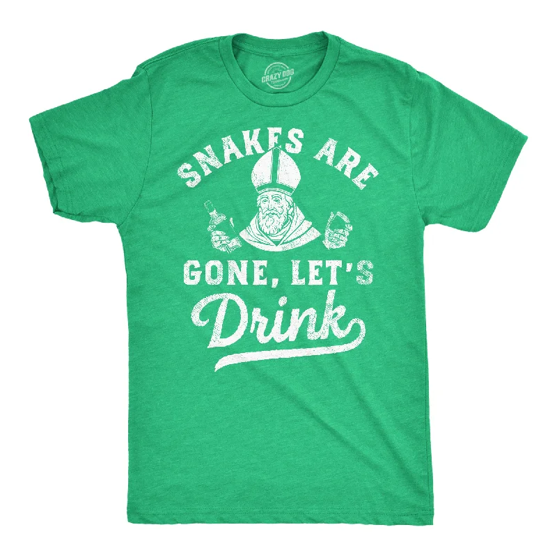 Men's everyday wear t-shirt-Snakes Are Gone Lets Drink Men's T Shirt