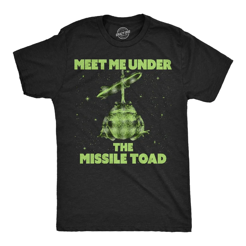 Men's yoga t-shirt-Meet Me Under The Missle Toad Men's T Shirt