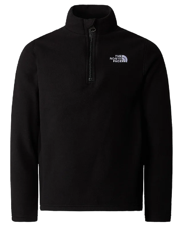 Men's camping sweatshirt-The North Face Teen Glacier 1/4 Zip Pullover - Tnf Black