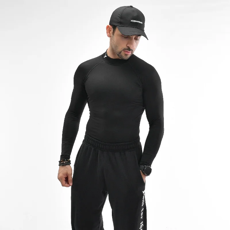 Men's classic style t-shirt-Mock Compression Long sleeve