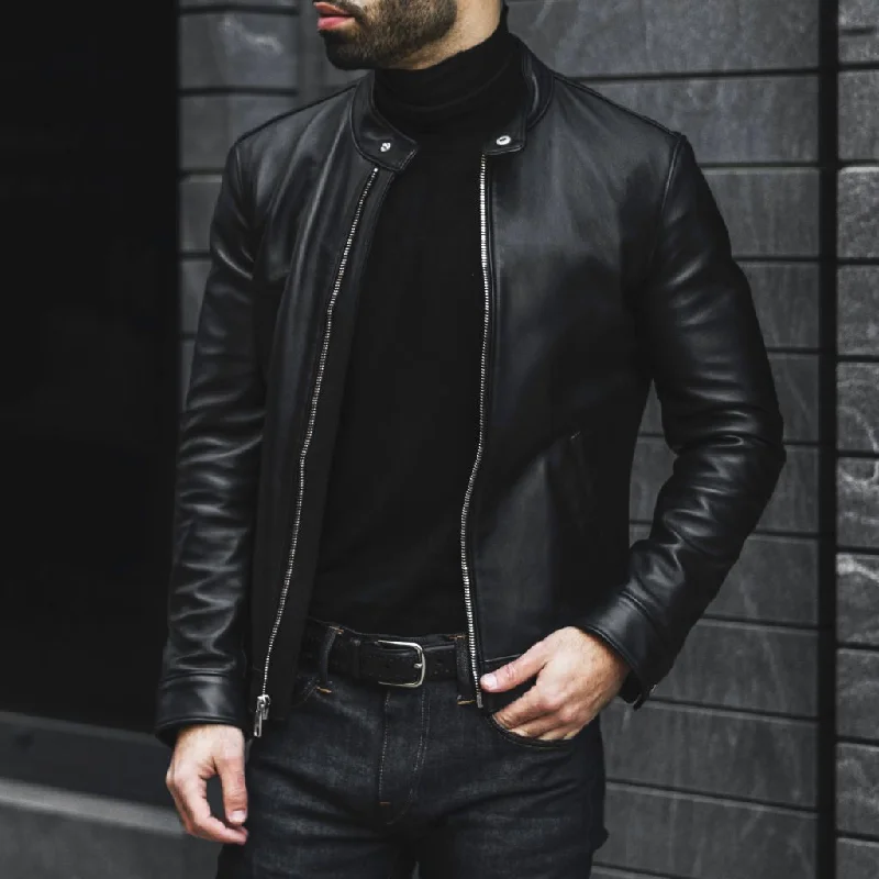 Men's tech-inspired anorak-Racer Jacket | Black