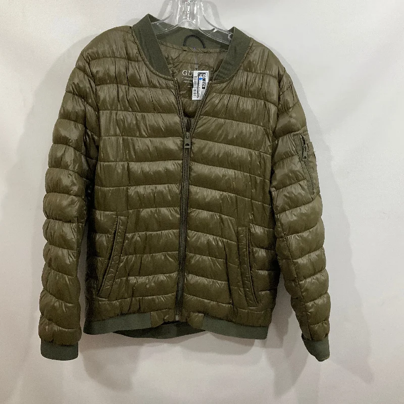 Men's gym performance jacket-Jacket Puffer & Quilted By Guess In Green, Size: M