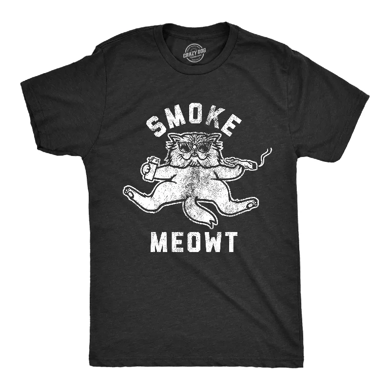 Men's yoga t-shirt-Smoke Meowt Men's T Shirt