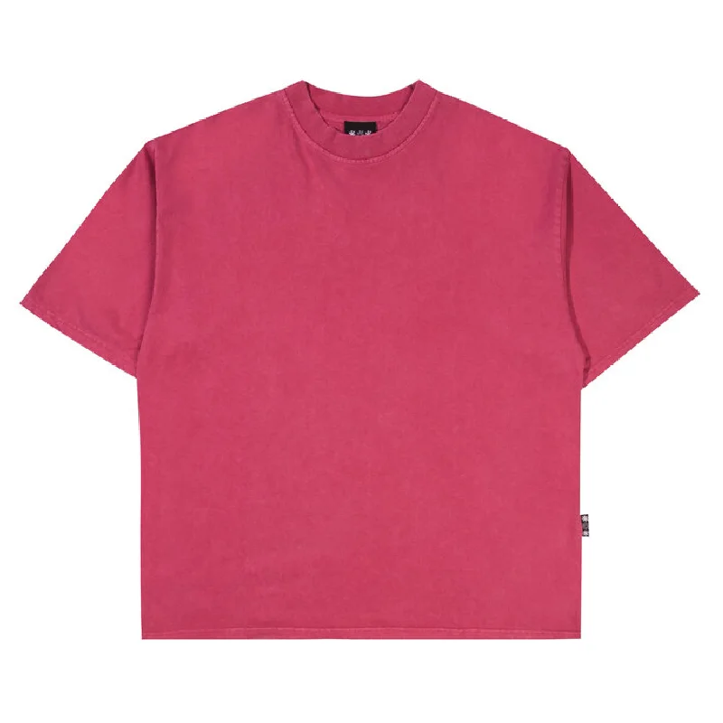 Men's double-layer t-shirt-Pigment - Pink