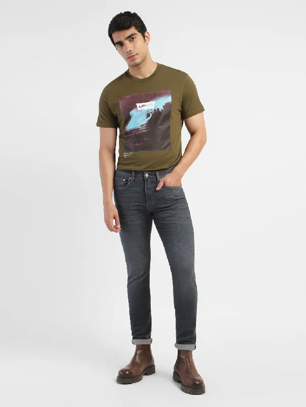 Men's weather-resistant t-shirt-Men's Graphic Print Crew Neck T-shirt