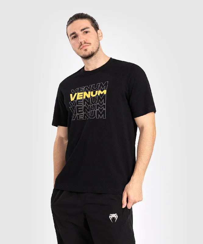 Men's weather-resistant t-shirt-Venum Vertigo Men's Short Sleeve T-shirt - Black/Yellow