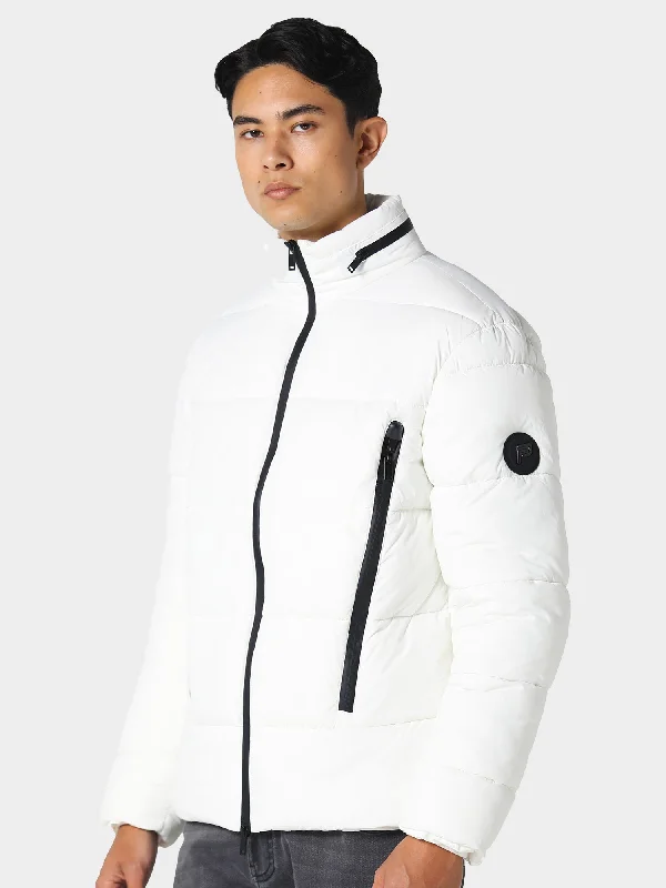 Men's weather-resistant hiking jacket-Stapleford White Jacket