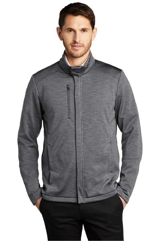 Men's summer field jacket-Port Authority Mens Stream Wind & Water Resistant Full Zip Jacket - Heather Graphite Grey - Closeout