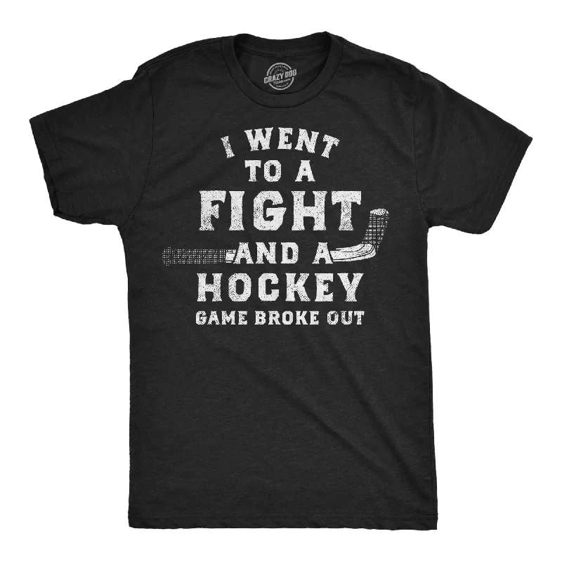 Men's travel-friendly t-shirt-I Went To A Fight And A Hockey Game Broke Out Men's T Shirt