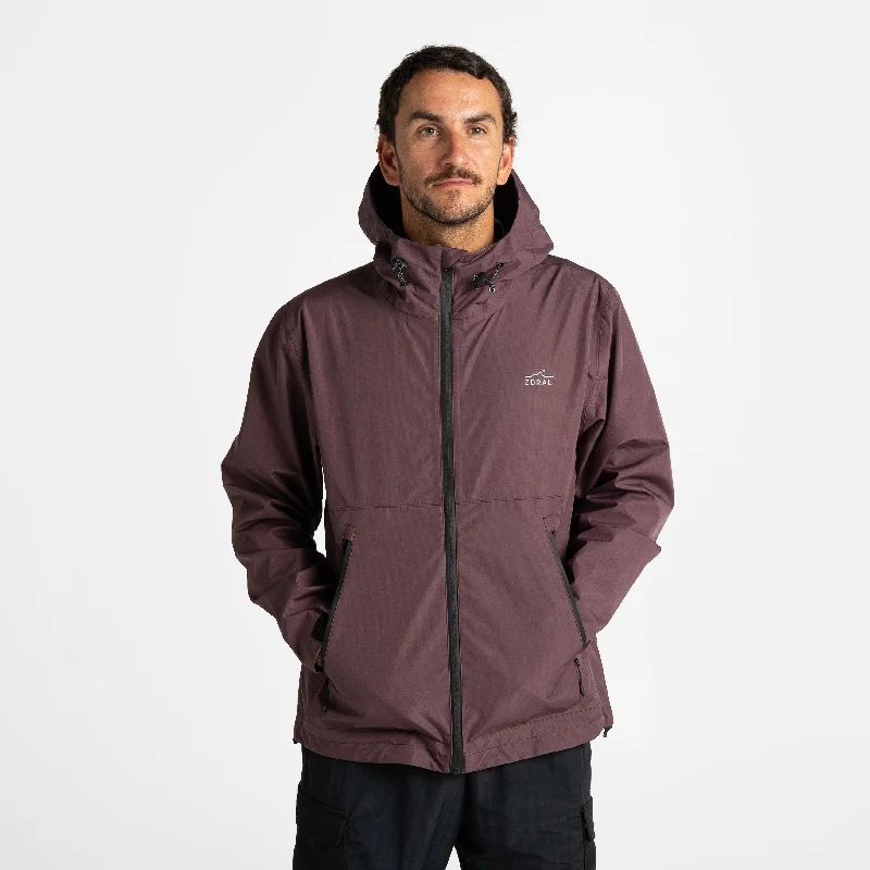 Men's lightweight trench coat-Mens Horizon 3L Rain Jacket Berry