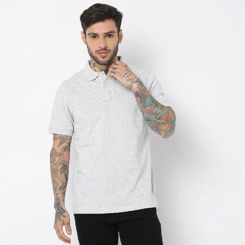 Men's comfortable casual wear polo shirt-Regular Fit Solid Polo T-Shirt