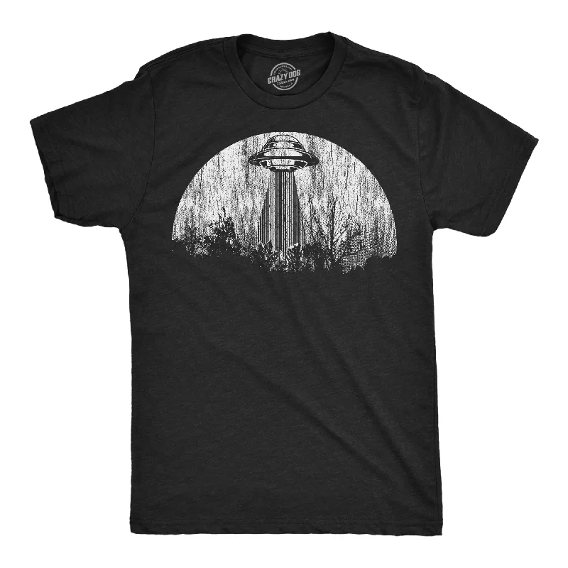 Men's cozy fit t-shirt-Moon UFO Men's T Shirt