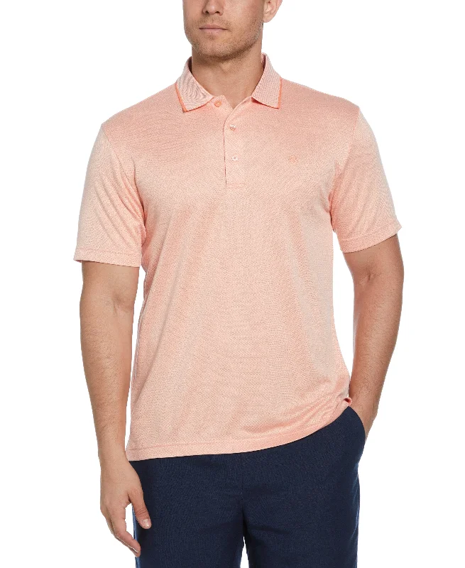 Men's lightweight casual polo shirt-Diamond Jacquard Polo Shirt