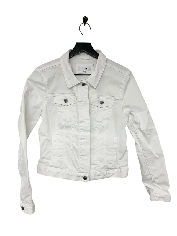 Men's gym-ready field jacket-Jacket Denim By Loft In White Denim, Size: S