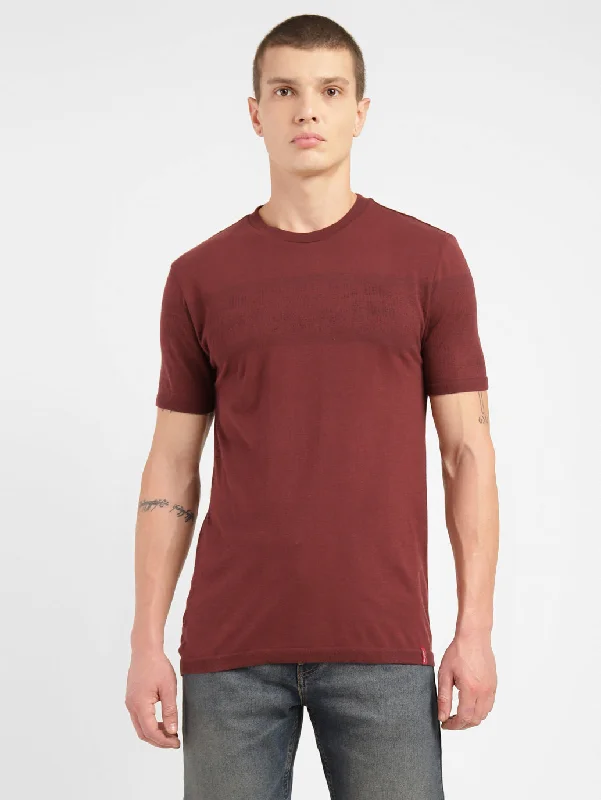 Men's innovative fabric t-shirt-Men's Solid Crew Neck T-shirt Maroon