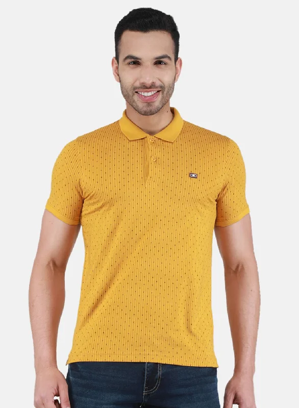 Men's everyday wear t-shirt-Men Mustard Printed T-Shirt