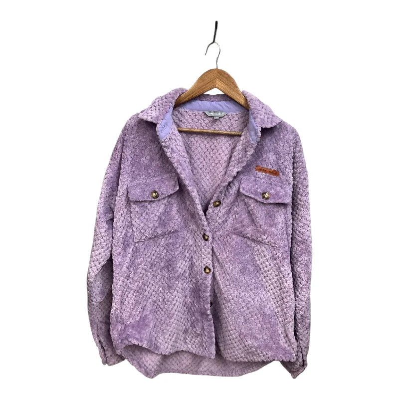 Men's modern trench coat-Jacket Faux Fur & Sherpa By Simply Southern In Purple, Size: L