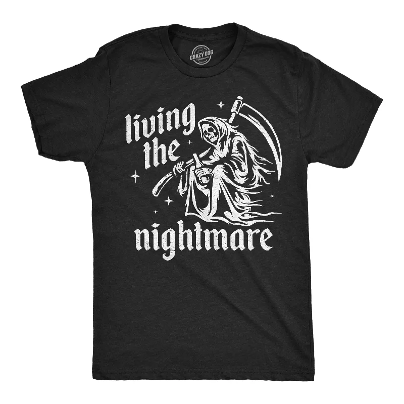 Men's weather-resistant t-shirt-Living The Nightmare Men's T Shirt