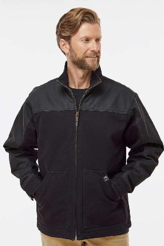 Men's summer utility coat-Dri Duck Mens Horizon Canvas Full Zip Jacket - Black/Charcoal Grey