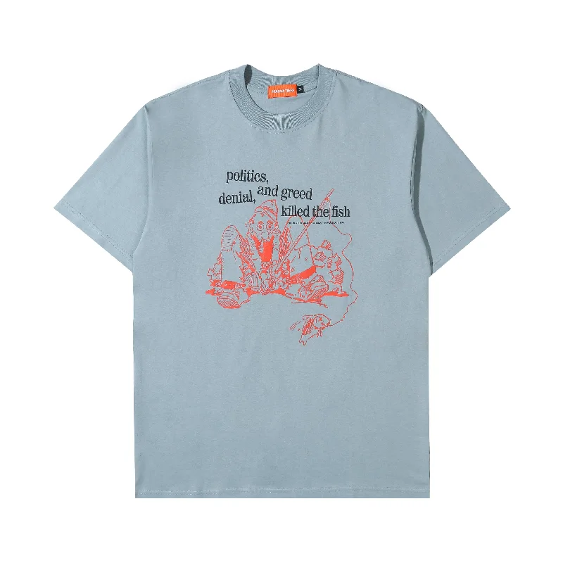 Men's anti-odor t-shirt-Overfishing - Smokey Blue