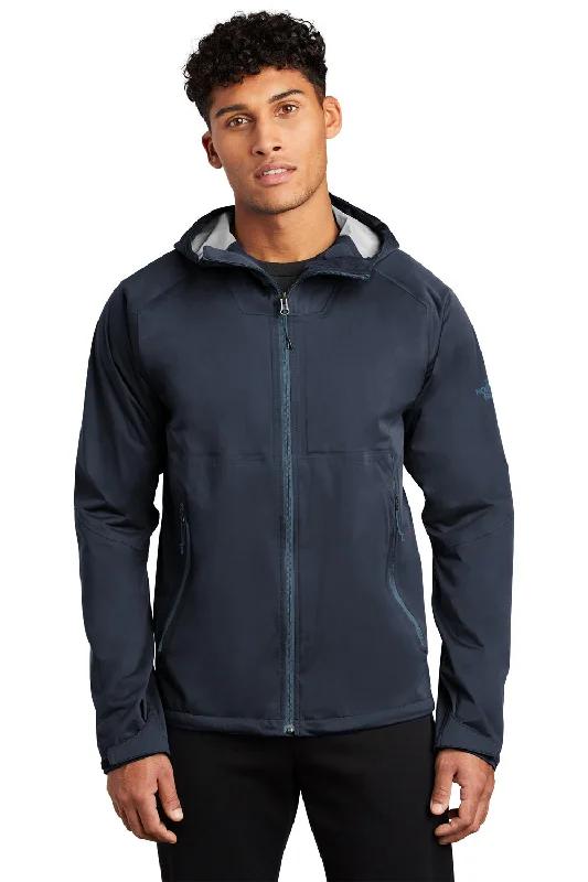 Men's cooling casual jacket-The North Face Mens All Weather DryVent Windproof & Waterproof Full Zip Hooded Jacket - Urban Navy Blue - Closeout