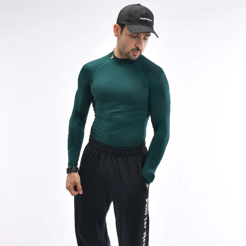 Men's anti-odor t-shirt-Mock Compression Long sleeve