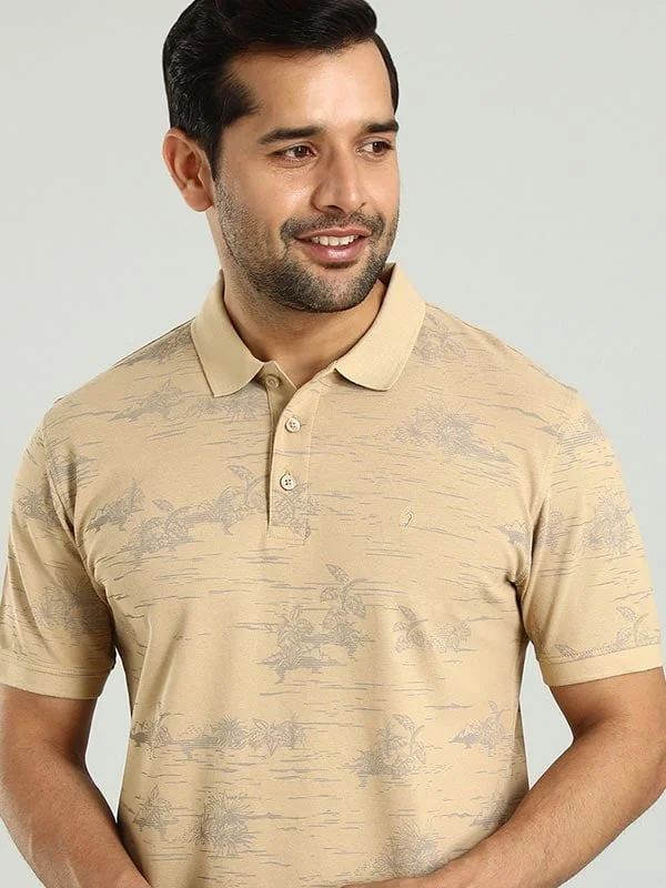 Men's non-iron gym polo shirt-Men Printed Polo T-Shirt