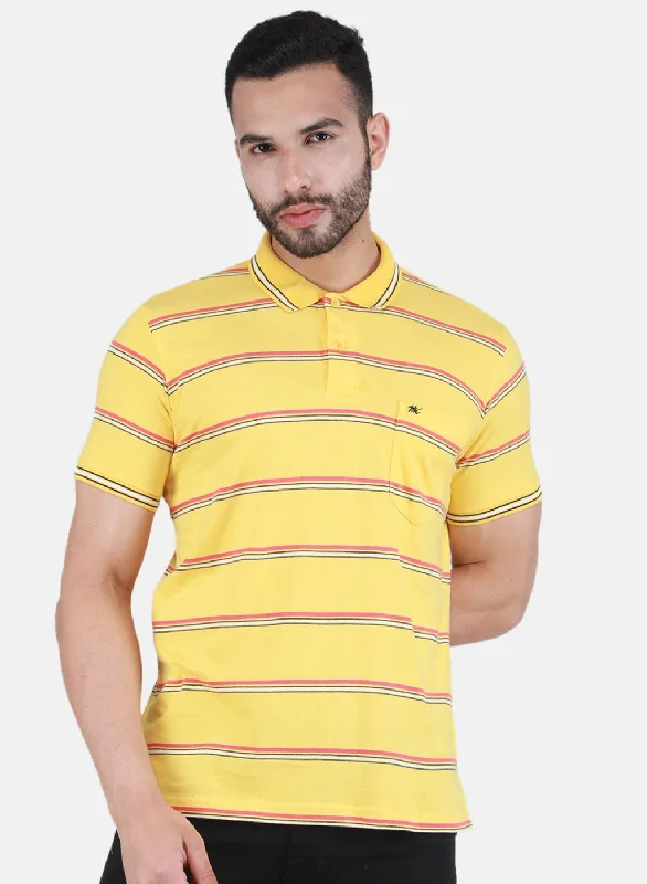 Men's sporty look t-shirt-Men Yellow Printed T-Shirt