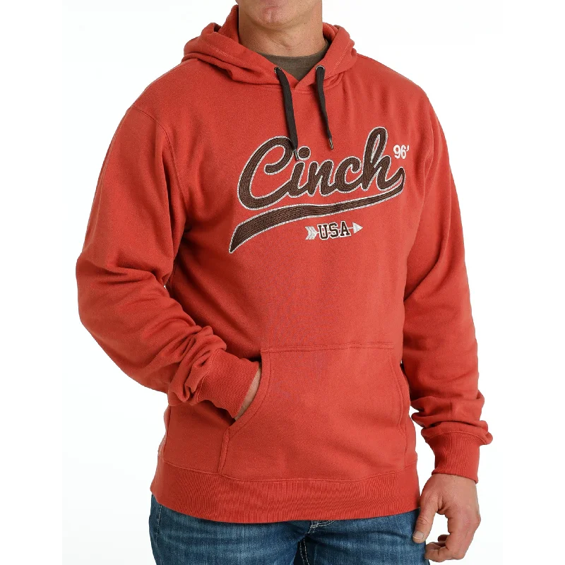 Men's tech-fabric travel hoodie-Cinch Men's Red Hoodie