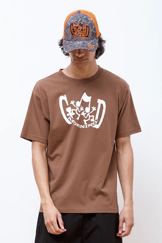 Men's earthy tones t-shirt-Dancers SS Tee Choc