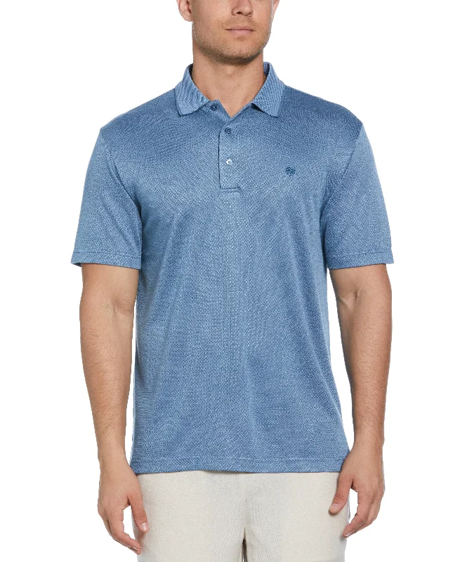 Men's high-stretch travel wear polo shirt-Diamond Jacquard Polo Shirt