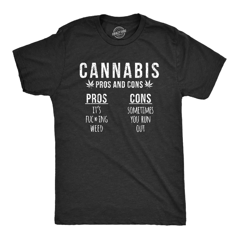 Men's wrinkle-resistant casual t-shirt-Cannabis Pros And Cons Men's T Shirt