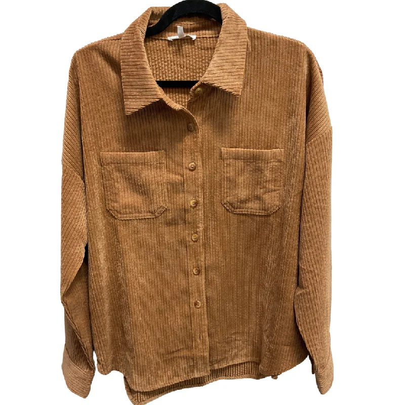 Men's adventure-ready fleece jacket-Jacket Shirt By Maurices In Tan, Size: M