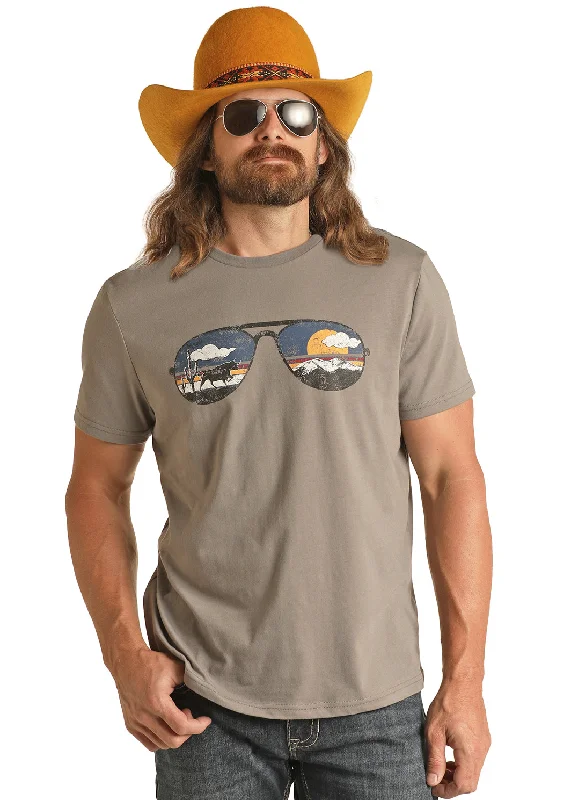 Men's innovative fabric t-shirt-Men’s Rock & Roll Cowboy Dale Brisby T-Shirt #RRUT21R12T