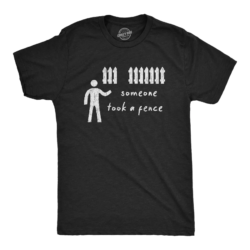 Men's recycled material t-shirt-Someone Took A Fence Men's T Shirt