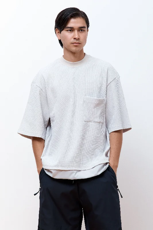 Men's everyday wear t-shirt-SOLOTEX Waffle S/S Tee Bone