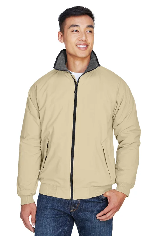 Men's fashionable bomber jacket-Devon & Jones Mens Classic Full Zip Jacket - Stone